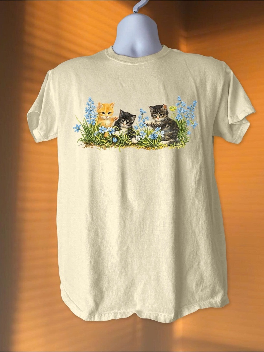 Three Kitten Garden Cat Graphic Tee